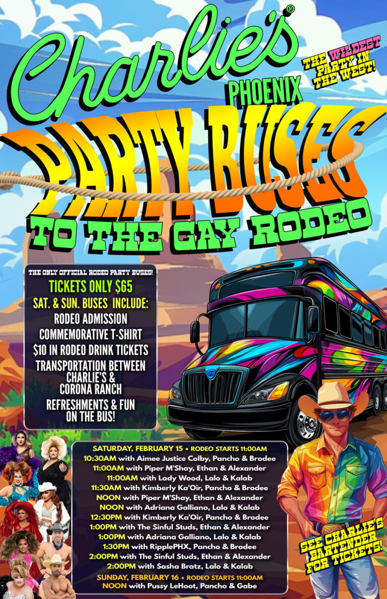 CharliesPHX 2025 Party Buses WEB Arizona Gay Rodeo Association